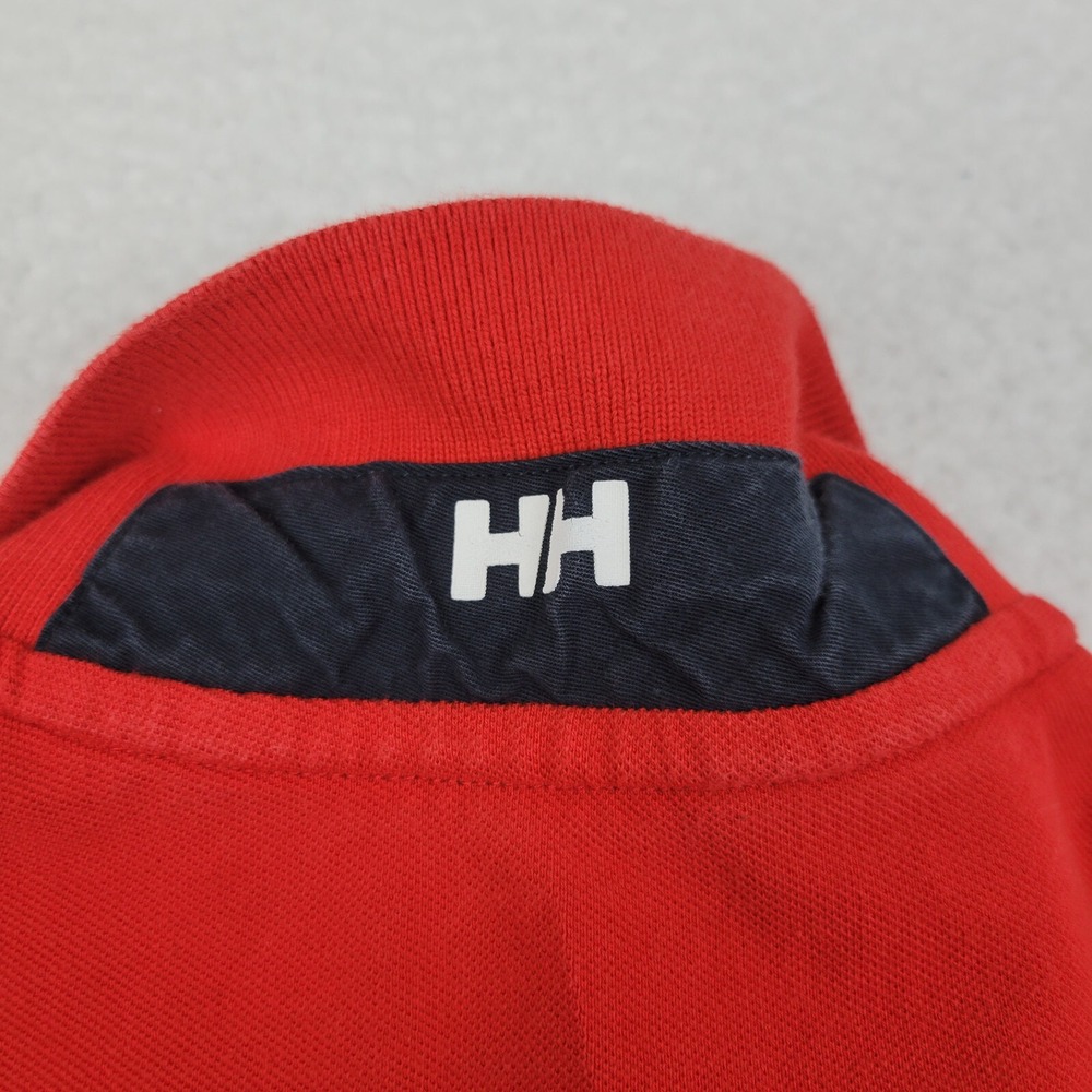 Helly Hansen HP Club Rugger Polo Mens Small S Red Long Sleeve Cotton Shirt - Picture 10 of 10
